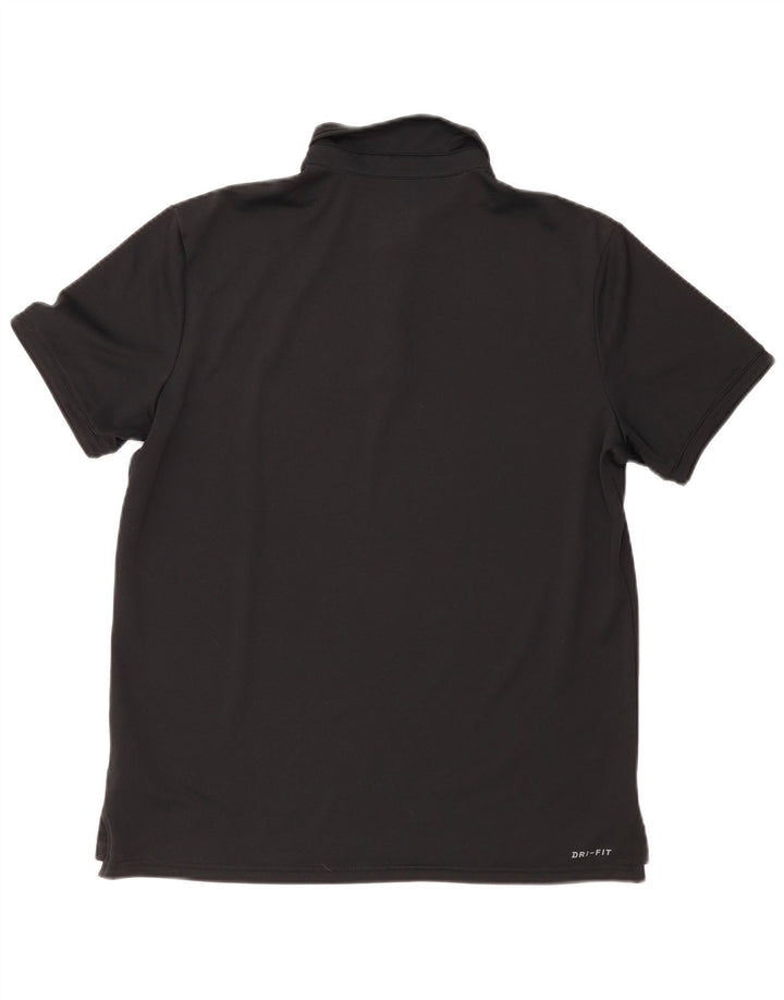 Мужская рубашка-поло Nike Dri Fit, большая черная, полиэстер