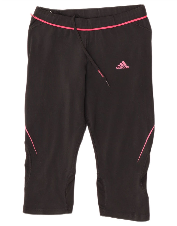 Женские леггинсы-капри Adidas Climacool UK 12, средний черный полиэстер