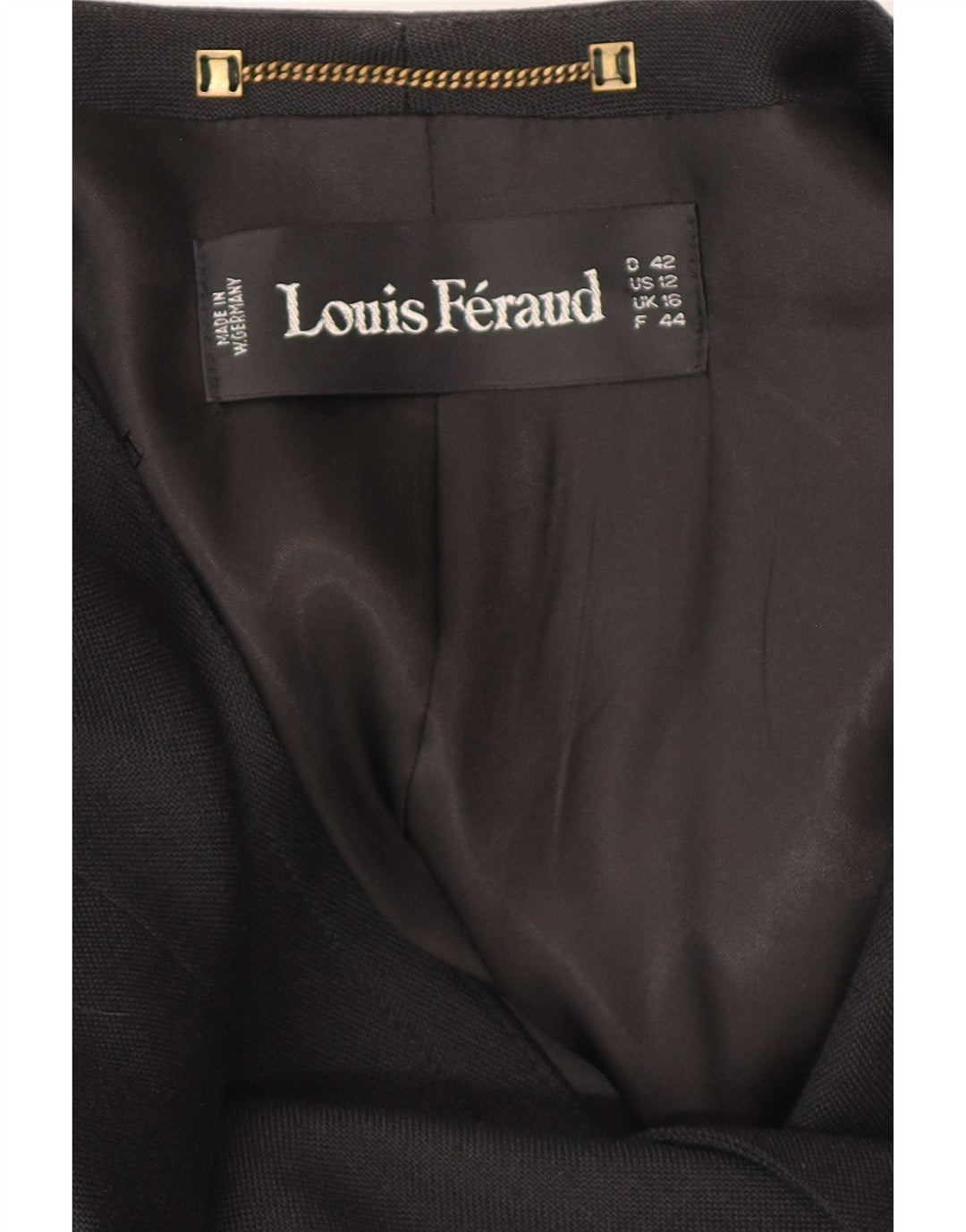 Женский двубортный пиджак Louis Feraud UK 16, большой черный вискоза