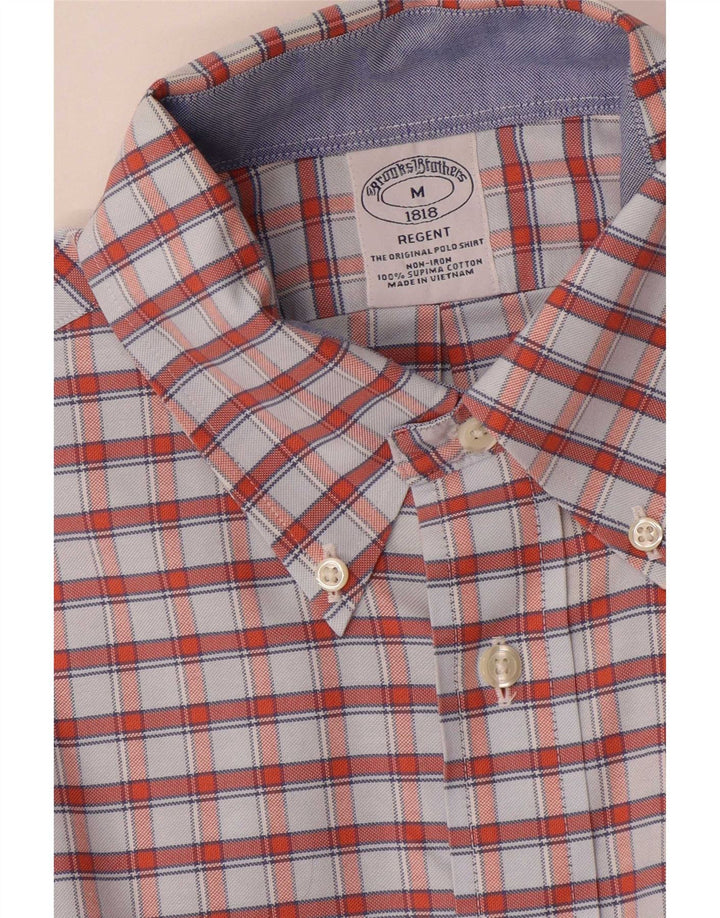 Мужская рубашка Brooks Brothers, средний размер, разноцветная клетка, хлопок