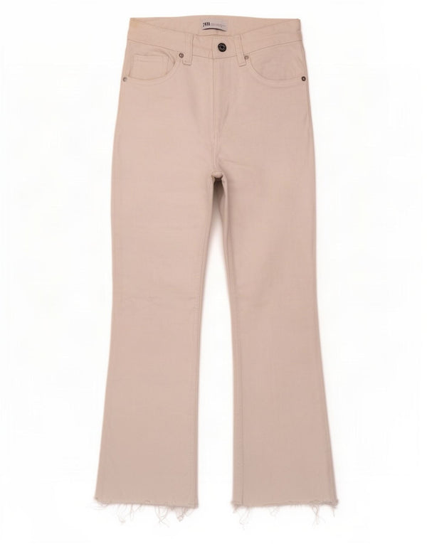 Женские укороченные джинсы Zara Bootcut EU 38, маленькие W28 L26, белый хлопок