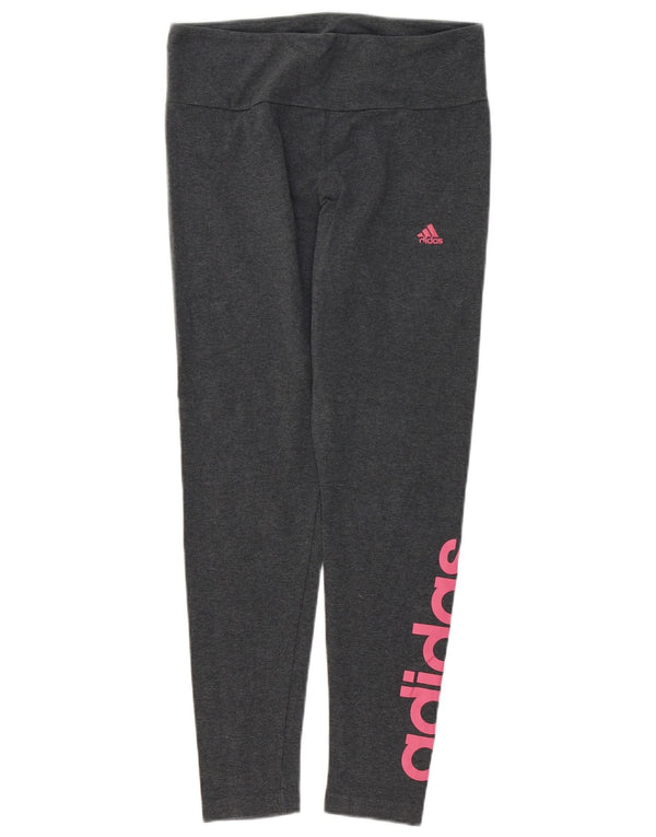 Женские леггинсы Adidas с рисунком UK 16/18, большой серый хлопок