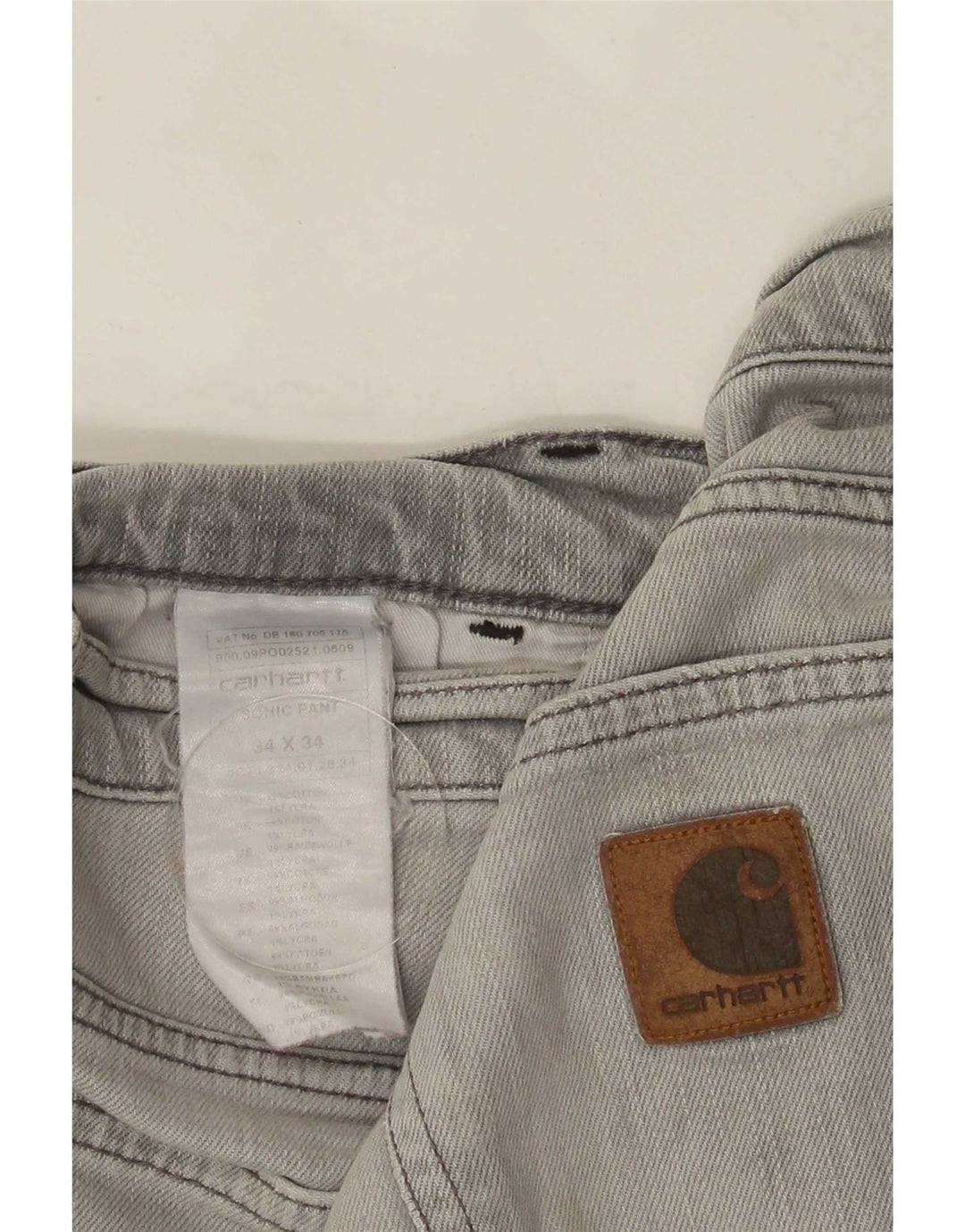 Мужские прямые джинсы Carhartt W34 L34 серые, хлопок