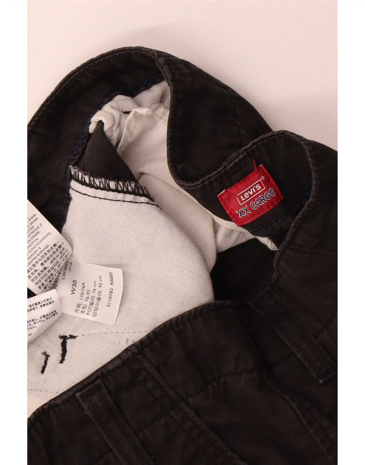 Мужские шорты-карго Levi's W30, хлопковые, среднего размера, черные