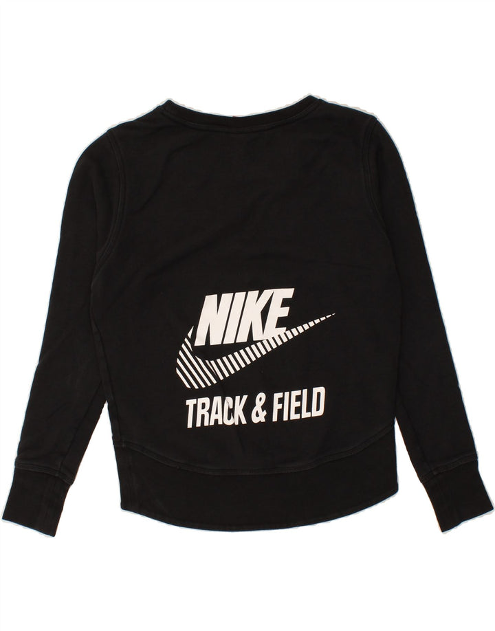 NIKE Womens Oversized Graphic Sweatshirt Jumper UK 10 Small Black Cotton Vintage Nike and Second-Hand Nike from Messina Hembry 