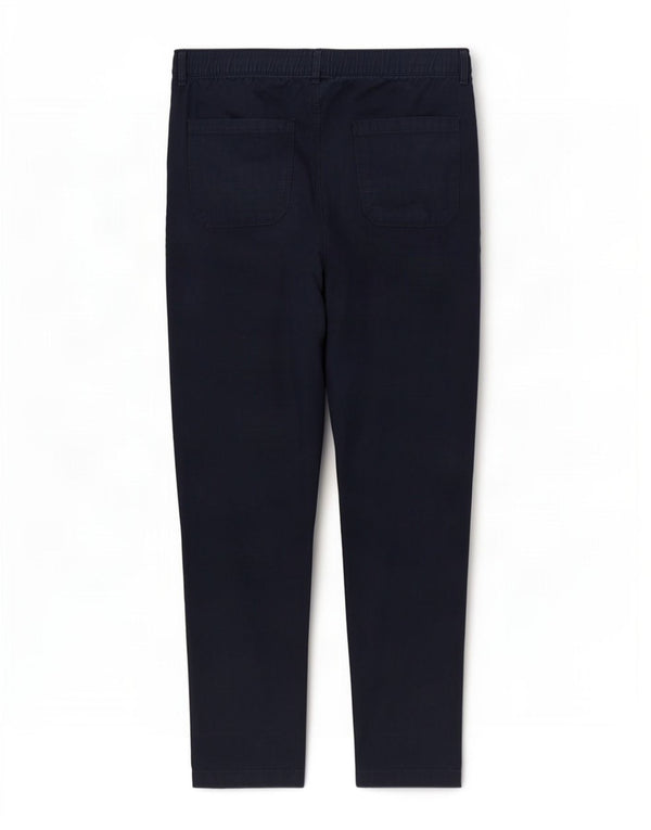 Marks & Spencer Womens Slim Casual Trousers UK 14 Large W34 L26 Navy Blue