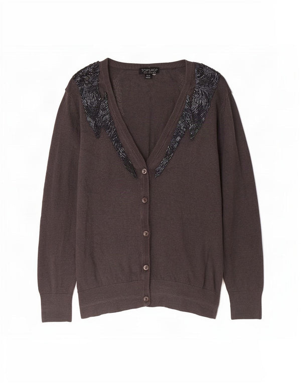 Женский кардиган с рукавом 3/4 Topshop UK 14, большой серый хлопок