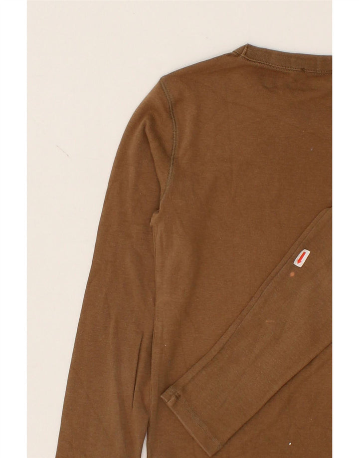 MAX & CO. Womens Graphic Top Long Sleeve UK 10 Small Brown Vintage Max & Co. and Second-Hand Max & Co. from Messina Hembry 