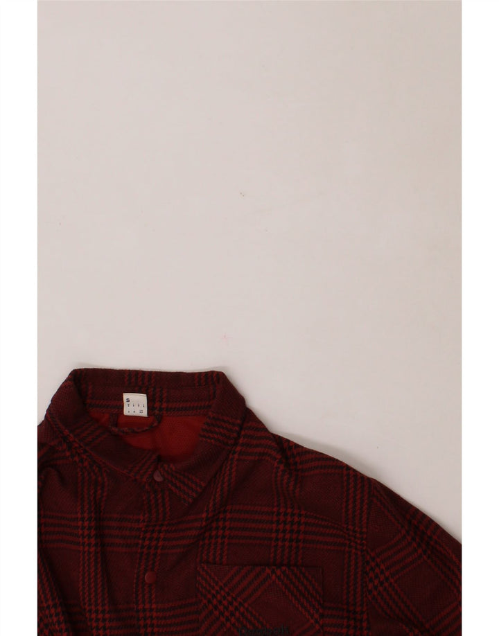 REEBOK Mens Flannel Shirt Small Burgundy Check Vintage Reebok and Second-Hand Reebok from Messina Hembry 