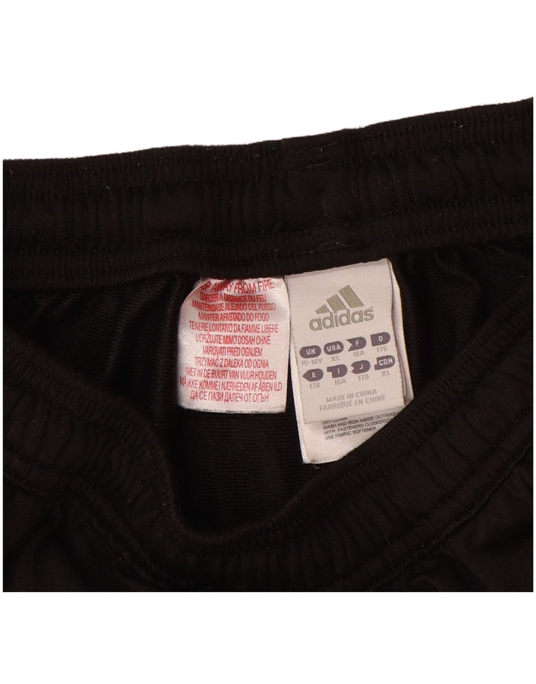 ADIDAS Boys Tracksuit Trousers Joggers 15-16 Years  Black Polyester