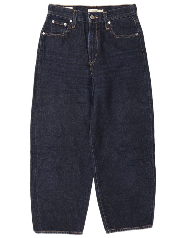 Женские укороченные джинсы с высокой посадкой Levi's W26 L25, темно-синие, хлопок