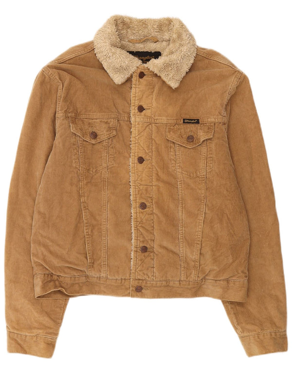 Мужская вельветовая куртка Wrangler из шерпа UK 40, большая бежевая, хлопок