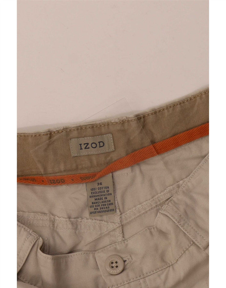 Izod Мужские шорты карго большие W36 бежевые, хлопок
