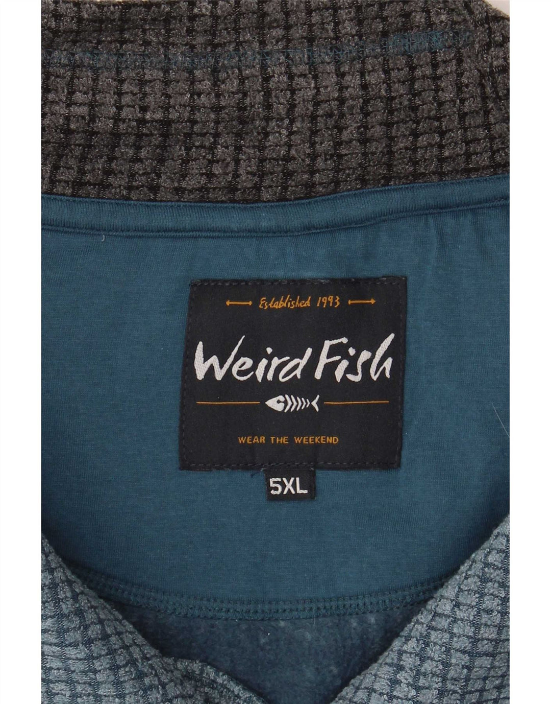 Мужской свитшот с воротником на молнии Weird Fish 5XL синий