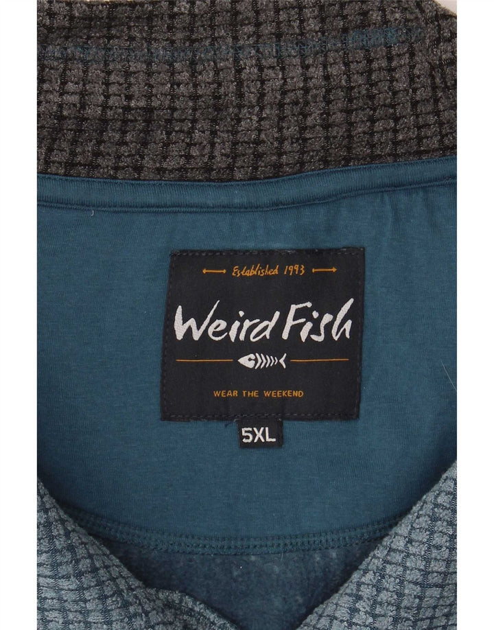 Мужской свитшот с воротником на молнии Weird Fish 5XL синий