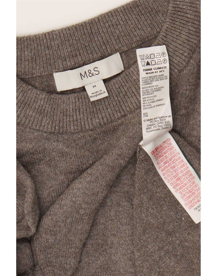Женский джемпер с круглым вырезом Marks & Spencer UK 14, средний серый полиэстер