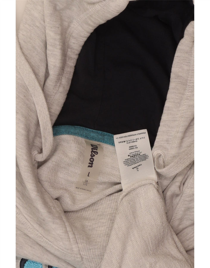 Мужской джемпер с капюшоном WILSON с рисунком, большой серый хлопок с крапинками