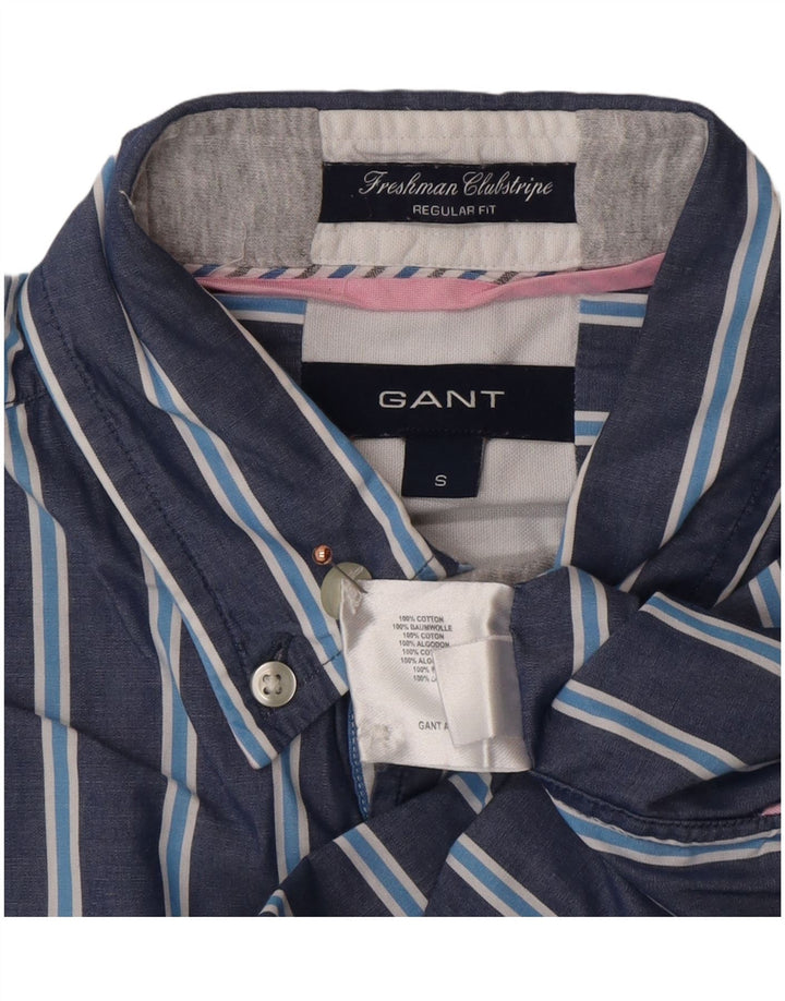 GANT Mens Regular Fit Shirt Small Navy Blue Striped Cotton