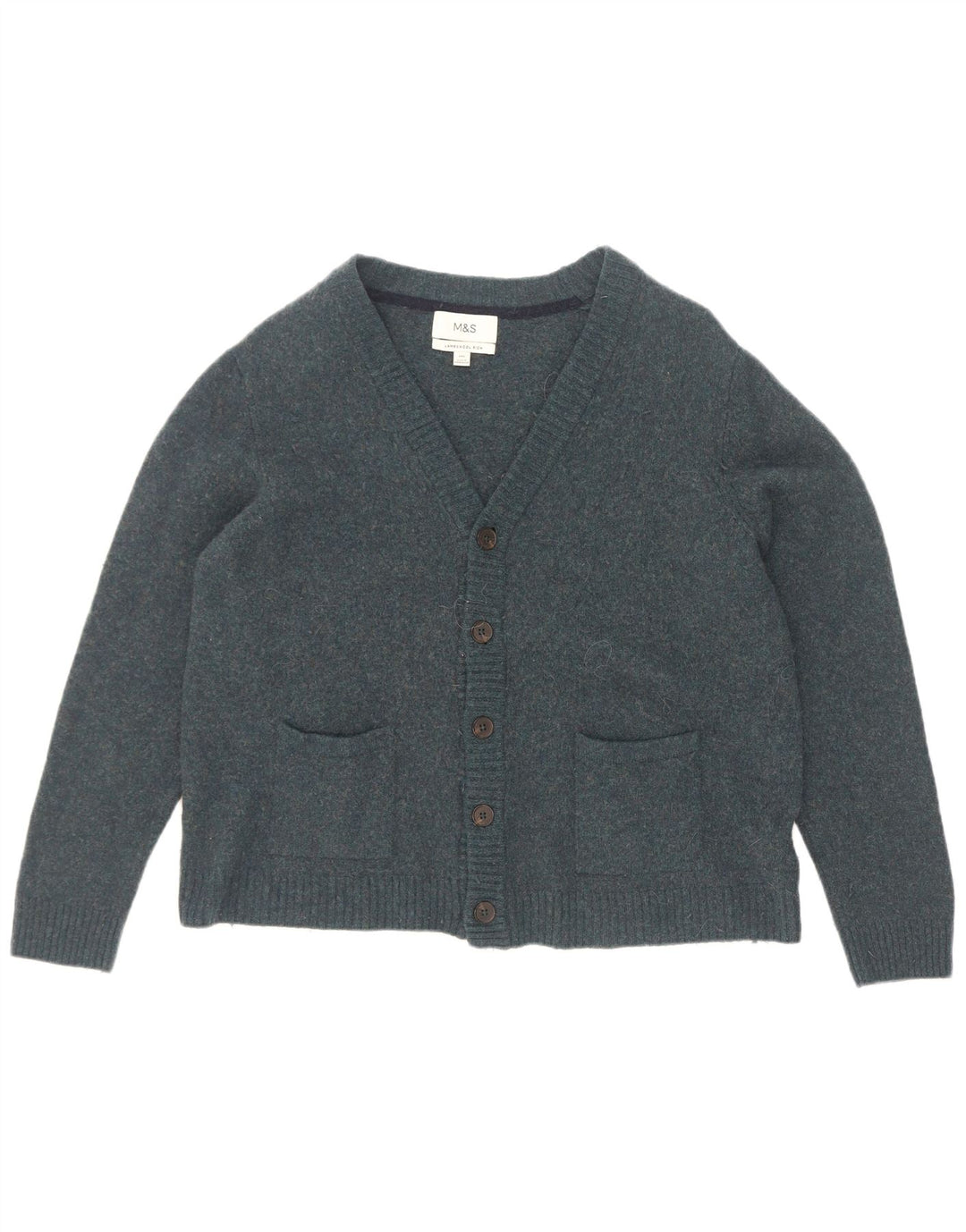 Мужской кардиган-свитер Marks & Spencer 2XL синий шерстяной