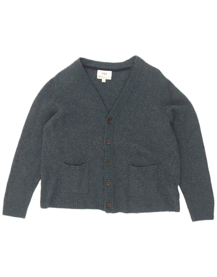 Мужской кардиган-свитер Marks & Spencer 2XL синий шерстяной