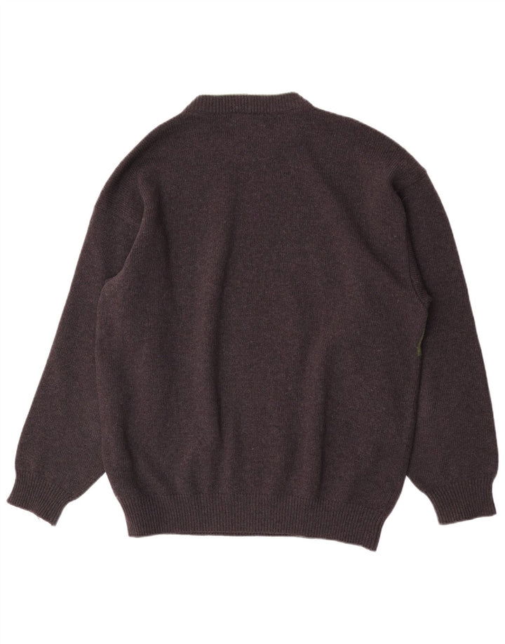 Мужской джемпер с круглым вырезом Iceberg, серый шерстяной свитер в стиле ретро