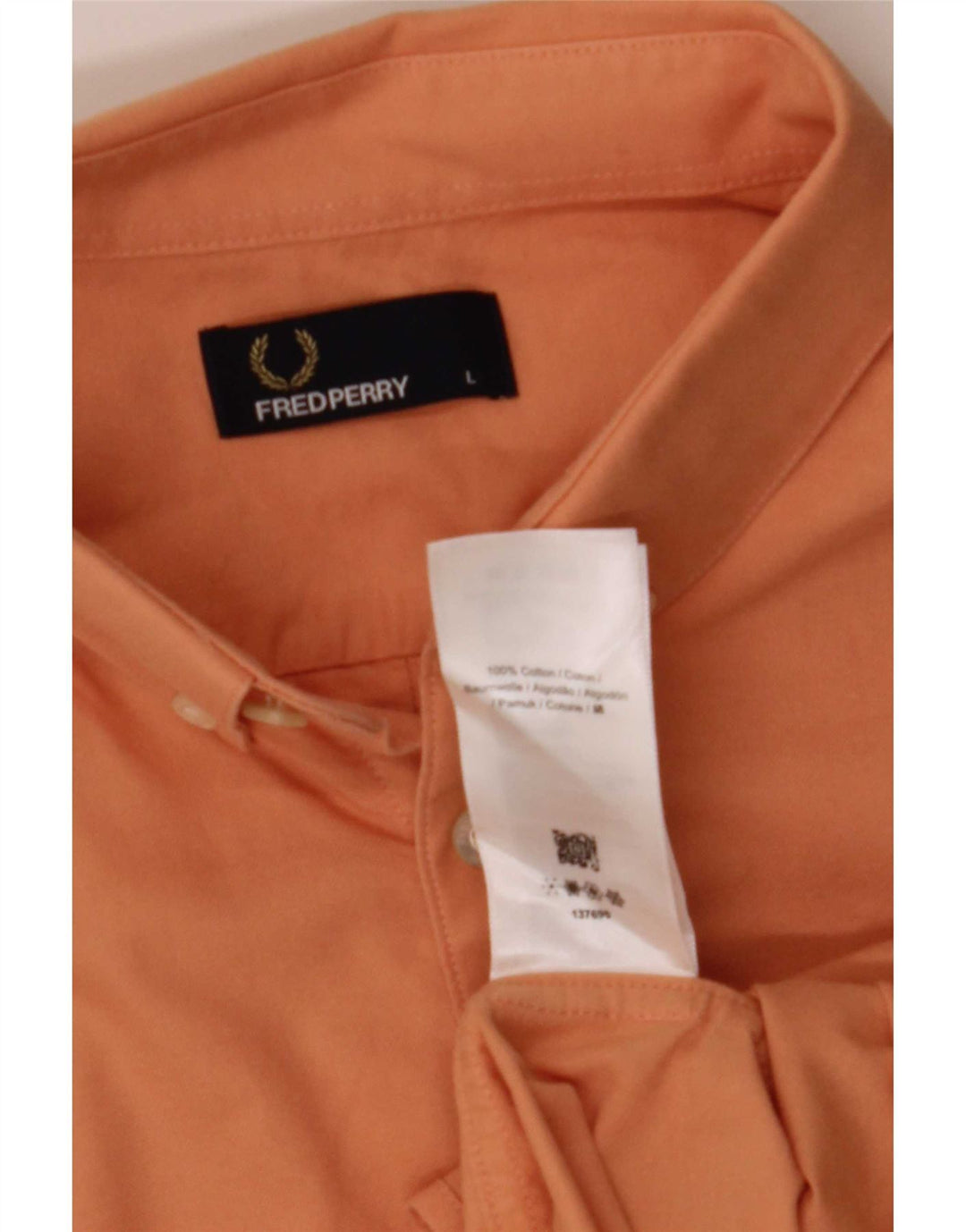 Мужская рубашка с коротким рукавом Fred Perry, большой размер, оранжевая, хлопок