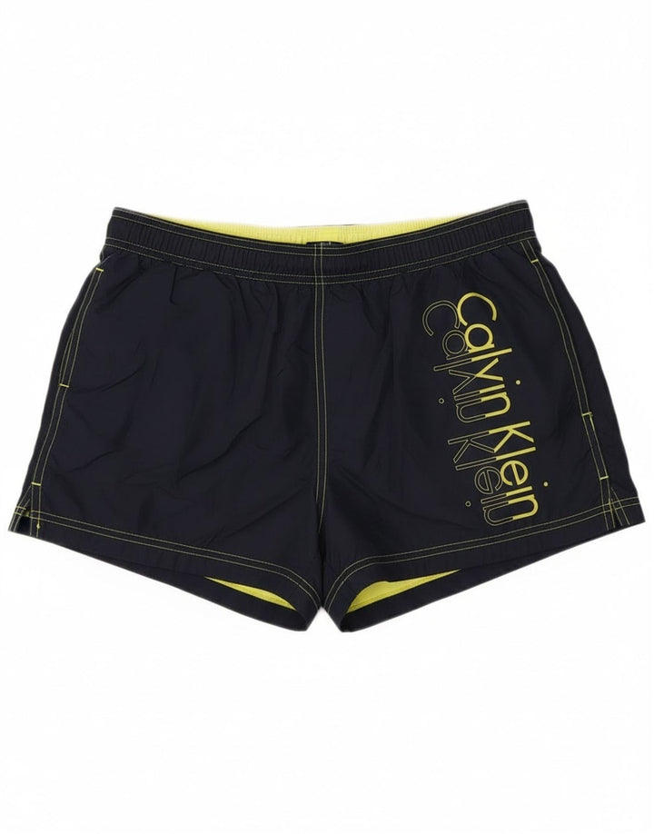 Мужские шорты для плавания с рисунком Calvin Klein, большие темно-синие, полиэстер