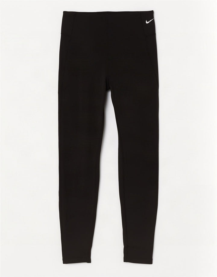 Женские укороченные леггинсы Nike Dri Fit UK 14, средний черный полиэстер