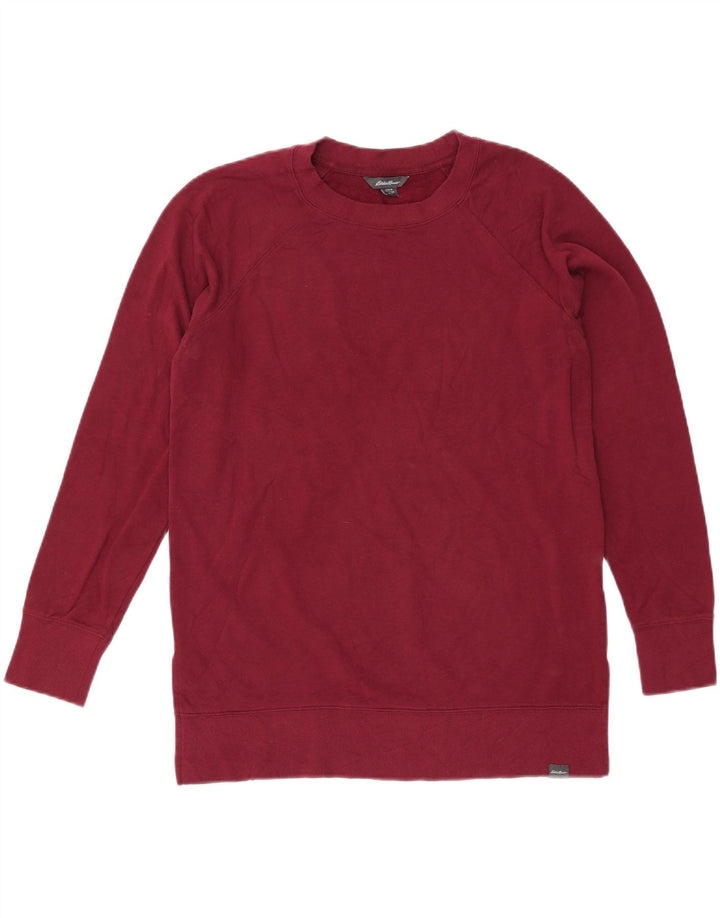 Женский свитер Eddie Bauer, джемпер UK 14, средний бордовый хлопок, хлопок