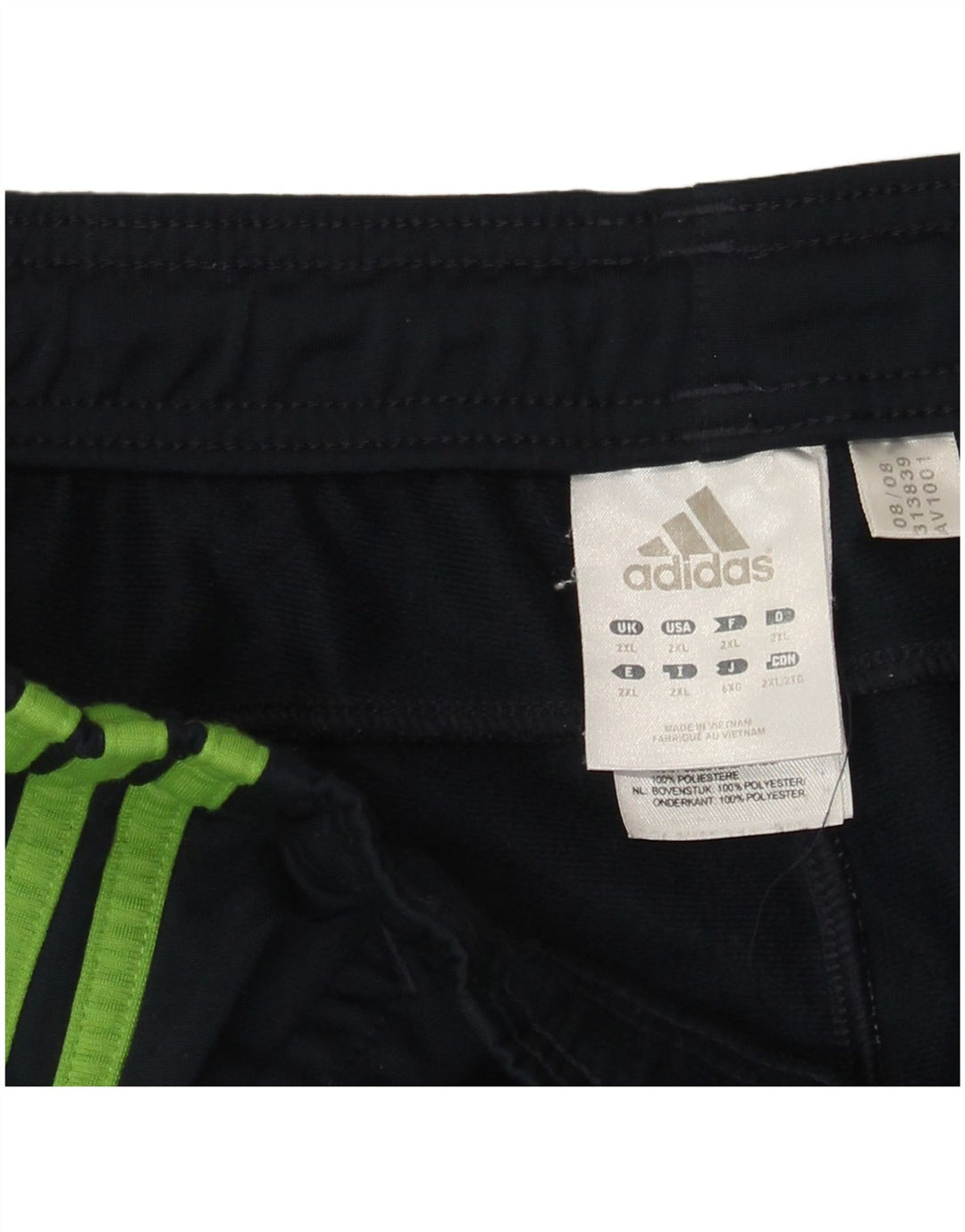 Мужские спортивные брюки-капри Adidas 2XL темно-синие, полиэстер с цветными блоками