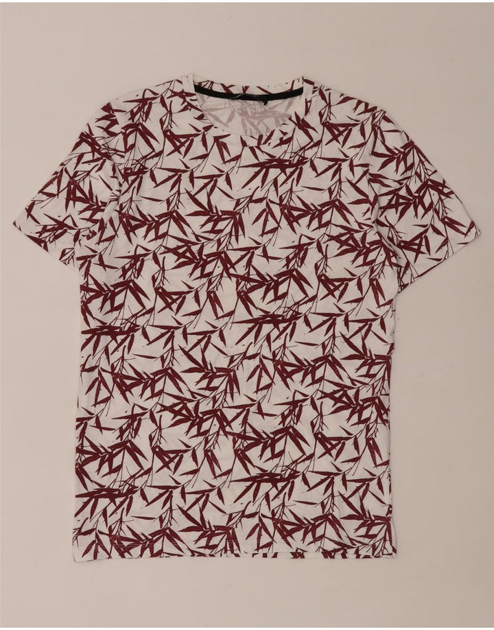 Jack & Jones Мужская футболка из хлопка среднего размера белого цвета с цветочным принтом