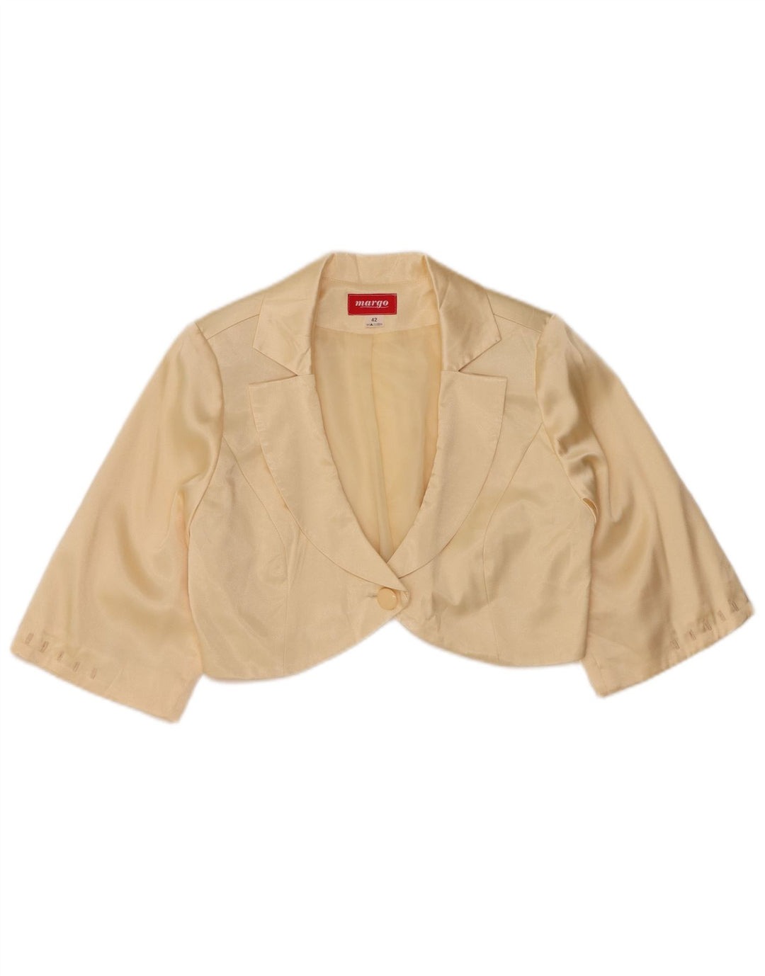 Винтажное женское болеро с рукавом 1/2 IT 42 Medium Off White