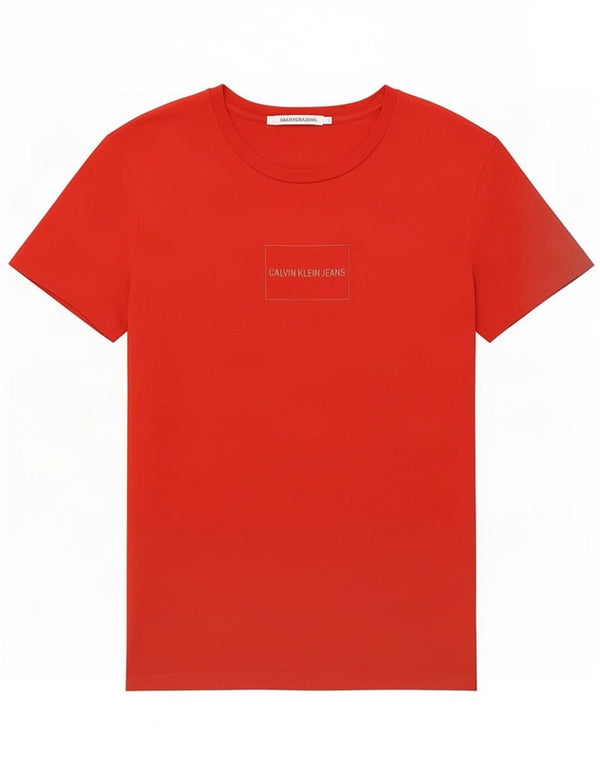 Женская футболка с рисунком Calvin Klein Jeans Top UK 14, большой красный хлопок