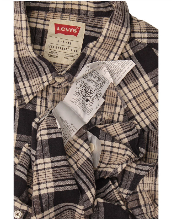 Мужская фланелевая рубашка Levi's, маленькая серая клетка, хлопок