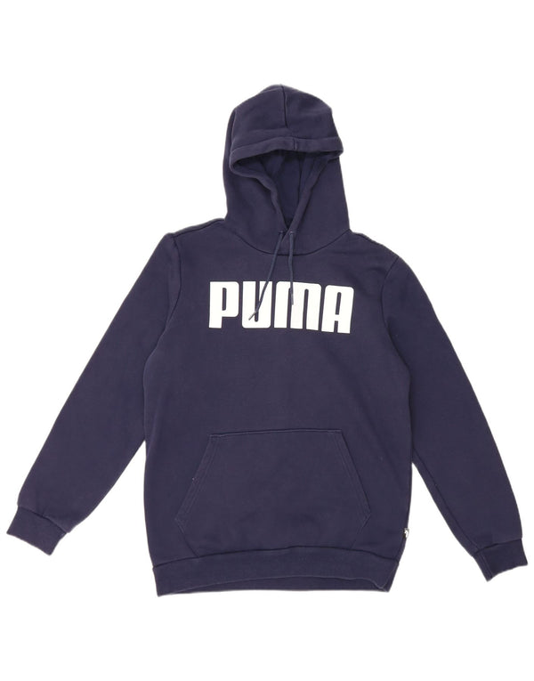 Мужской джемпер с капюшоном Puma, маленький, темно-синий, хлопковый