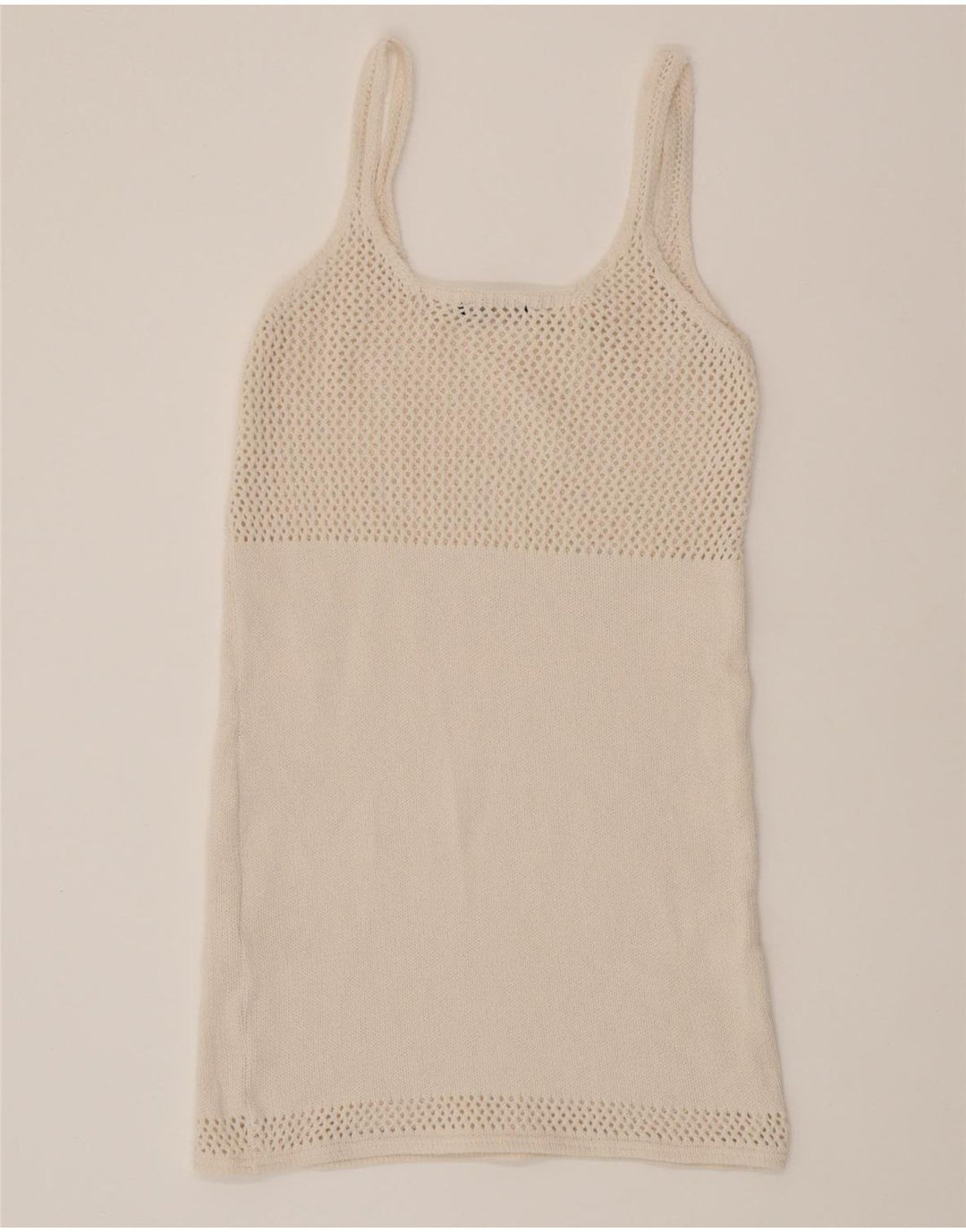 ZARA Womens Knit Shift Dress UK 14 Large White Cotton Vintage Zara and Second-Hand Zara from Messina Hembry 