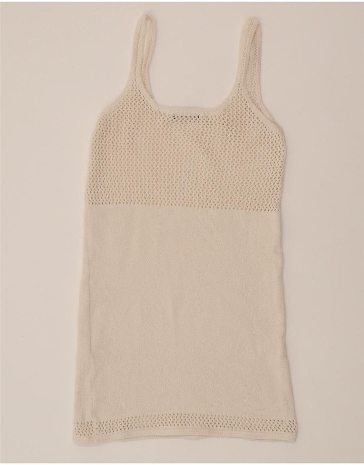 ZARA Womens Knit Shift Dress UK 14 Large White Cotton Vintage Zara and Second-Hand Zara from Messina Hembry 