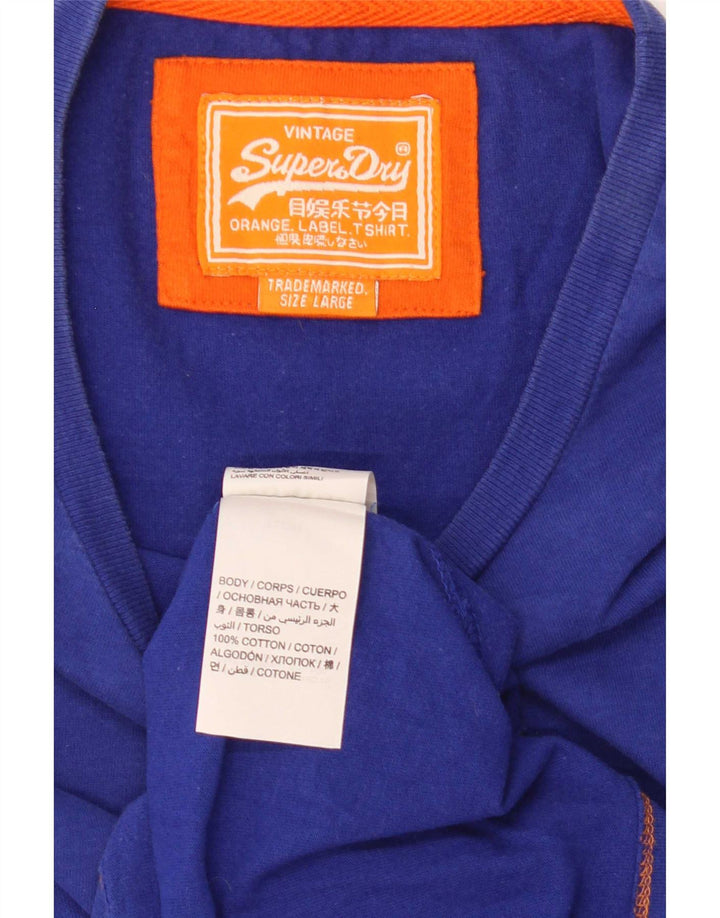 Мужская футболка Superdry, большой синий хлопок
