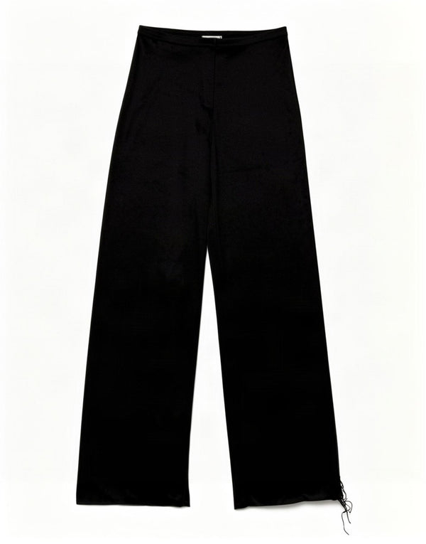 Topshop Женские широкие велюровые повседневные брюки UK 12 Medium W28 L30 Черные