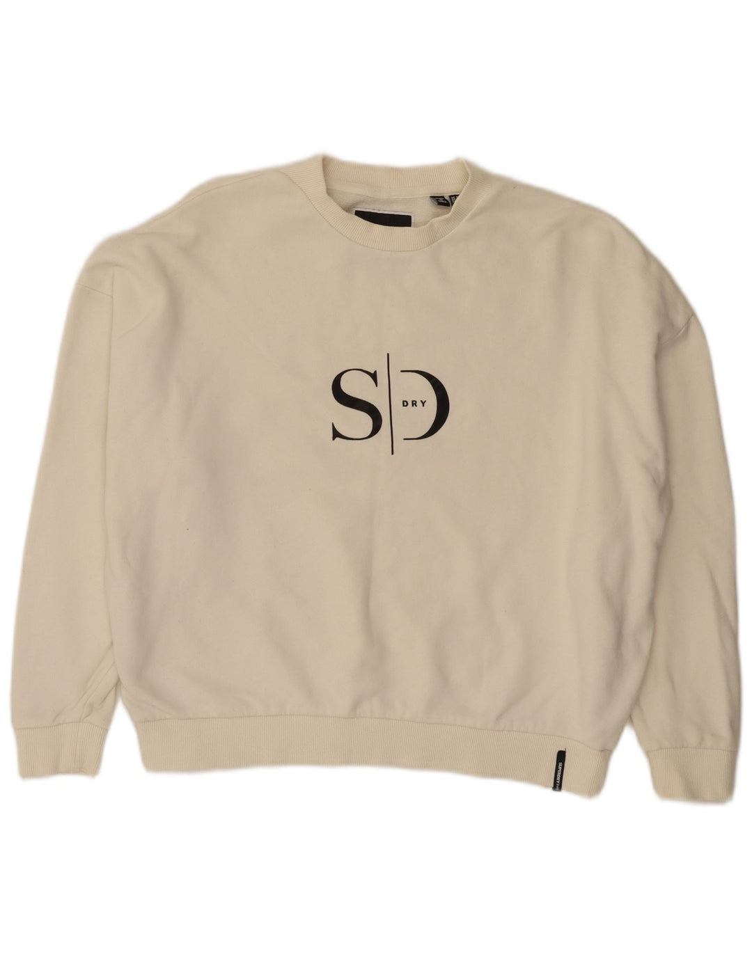 Женский укороченный джемпер оверсайз Superdry UK 8, маленький Off White