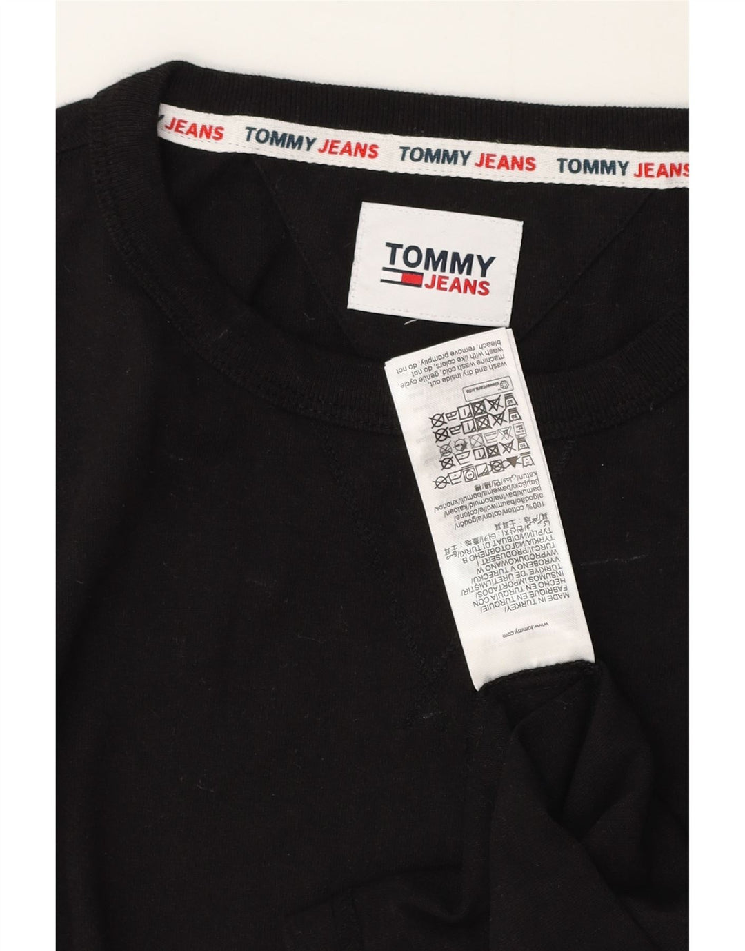 Мужская футболка Tommy Hilfiger из хлопка среднего размера, черная
