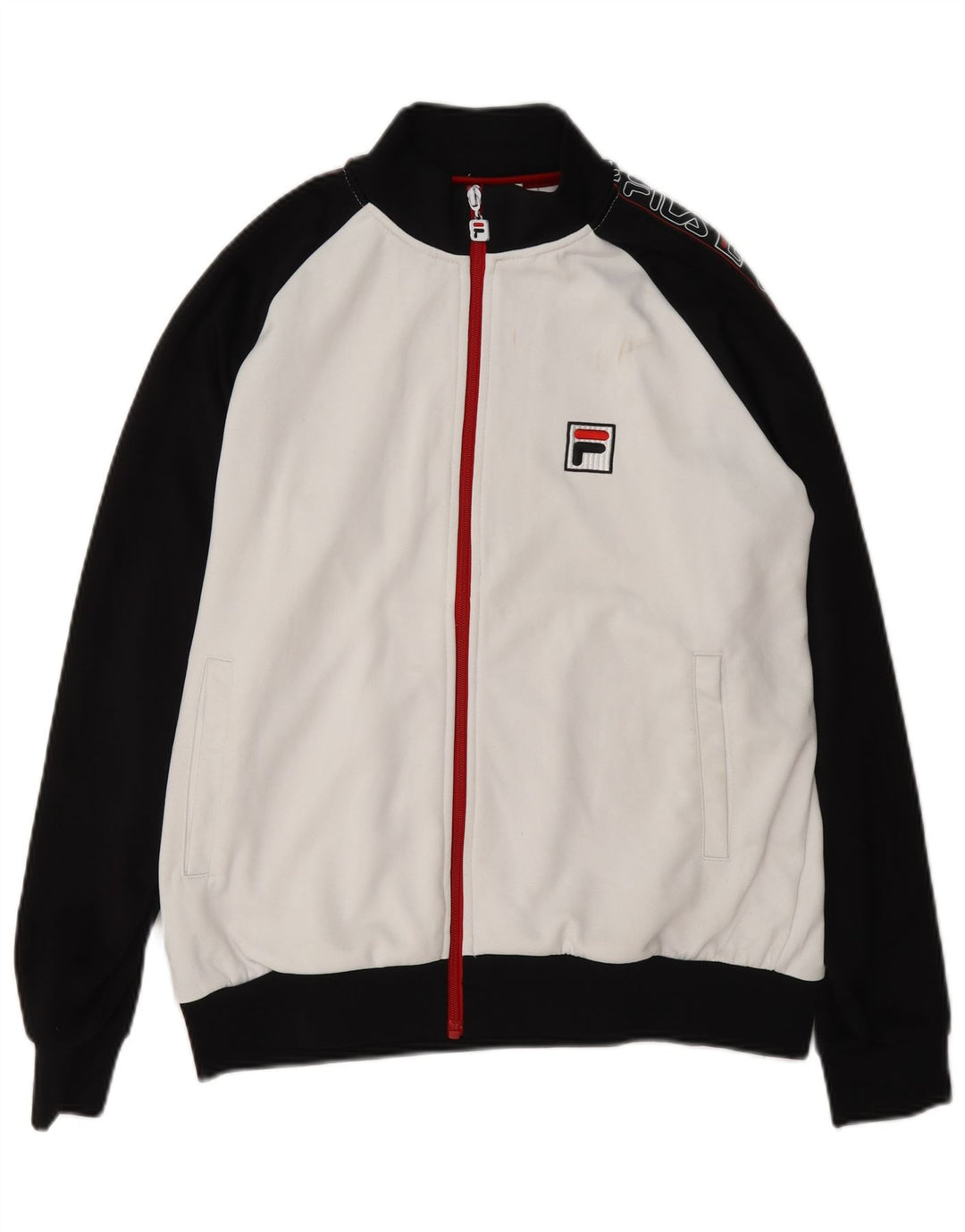 Fila Мужской спортивный костюм с графическим рисунком, верхняя куртка, маленький белый полиэстер с цветными блоками