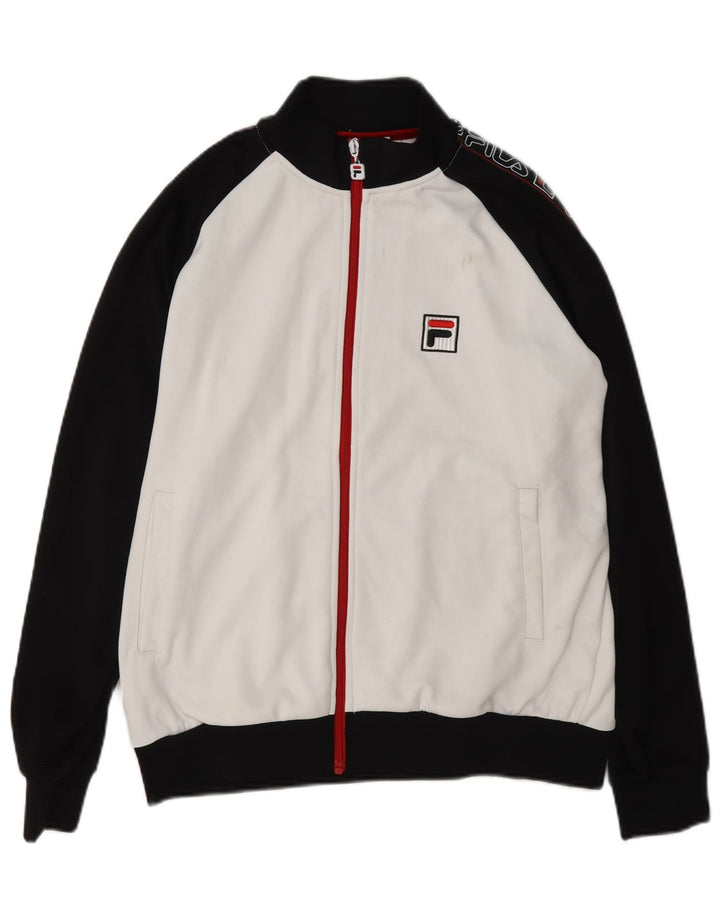 Fila Мужской спортивный костюм с графическим рисунком, верхняя куртка, маленький белый полиэстер с цветными блоками