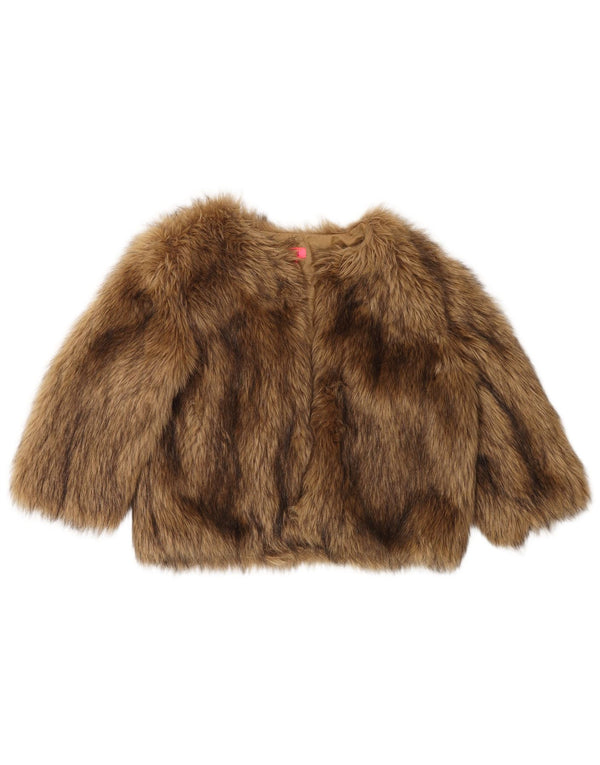 Женское болеро из искусственного меха с рукавом 3/4 MONSOON UK 12, средний бежевый