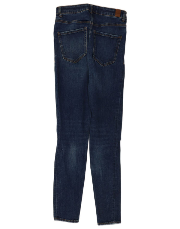 Женские потертые джинсы скинни Zara EU 38, маленькие W28 L28, темно-синие