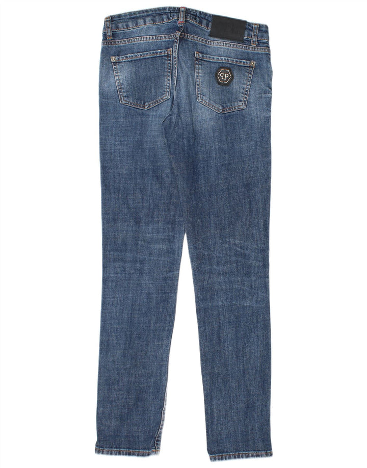 Женские прямые узкие джинсы PHILIPP PLEIN W28 L30, синий хлопок