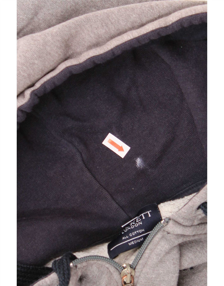 Hackett Мужской свитер с капюшоном на молнии среднего серого цвета, хлопок