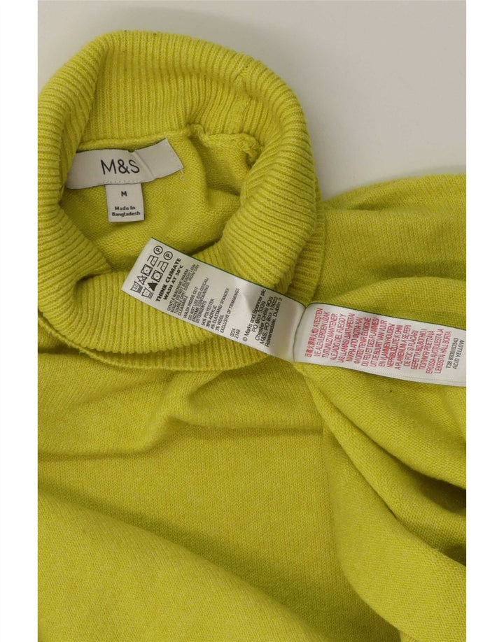 Мужской джемпер с высоким воротником Marks & Spencer, средний зеленый полиэстер