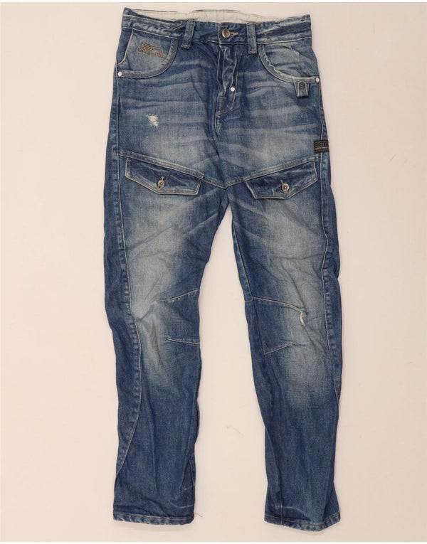 Мужские узкие джинсы Jack & Jones с потертостями бананового цвета W28 L30, синий хлопок