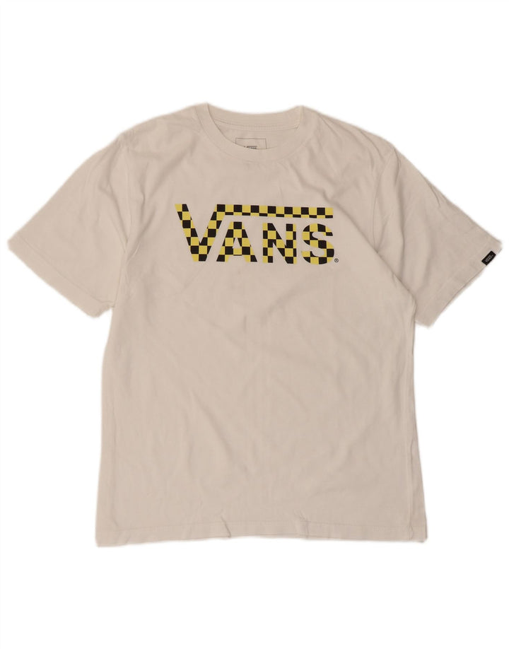 Футболка с рисунком Vans для мальчиков, топ 10–11 лет, средний размер, белый хлопок, хлопок